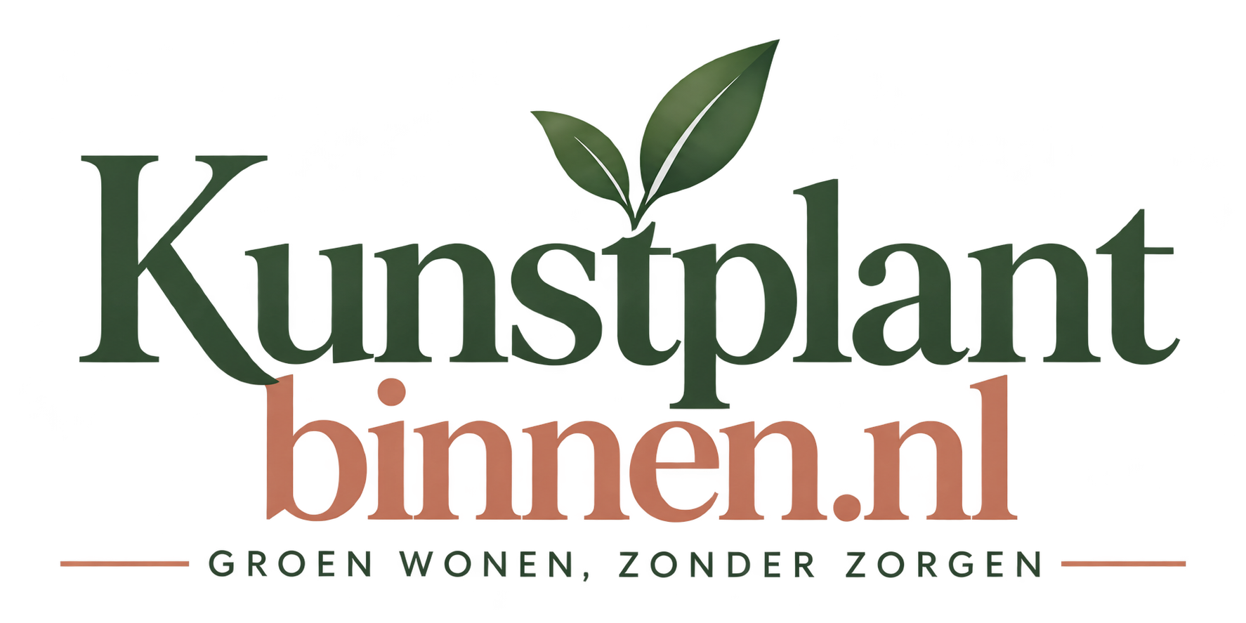 Kunstplant binnen.nl logo met bladgroen